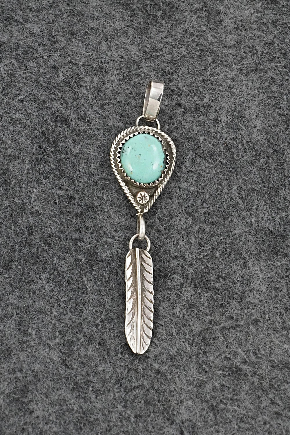 Turquoise & Sterling Silver Pendant - Priscilla Reeder