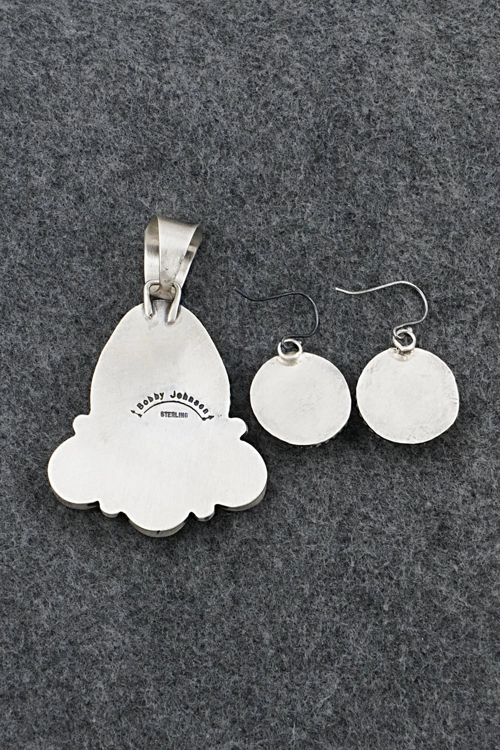 Turquoise & Sterling Silver Pendant and Earrings Set - Bobby Johnson