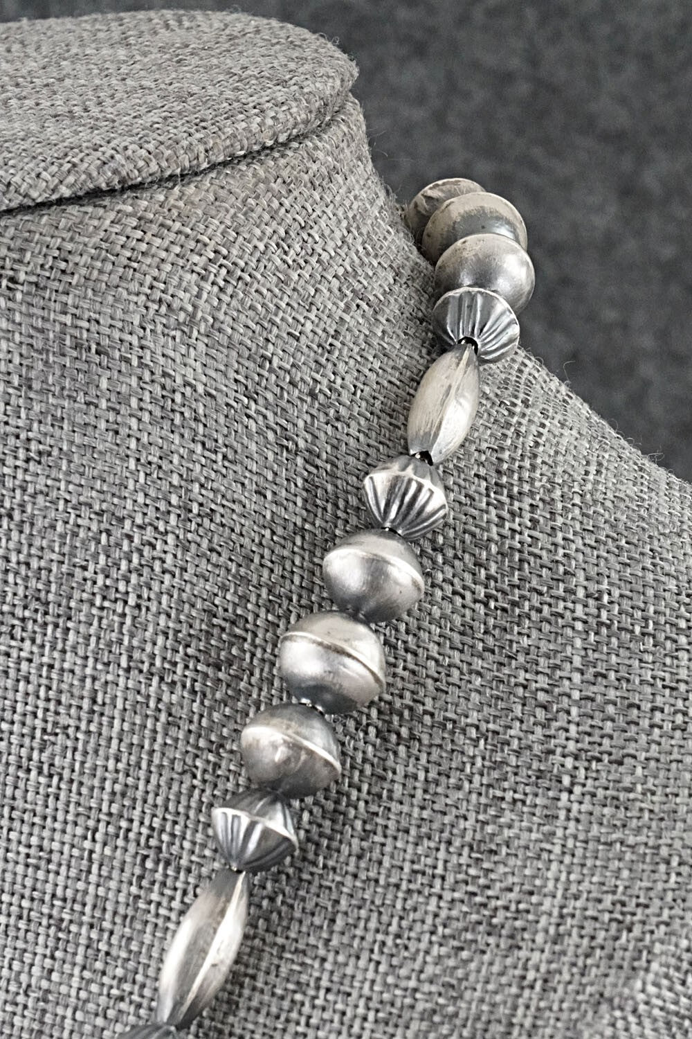 Sterling Silver Navajo Pearl Necklace 26" - Vintage