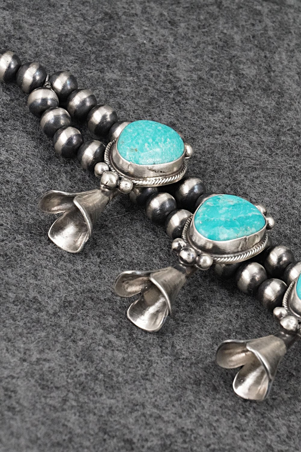 Turquoise & Sterling Silver Squash Blossom Set - Bobby Johnson