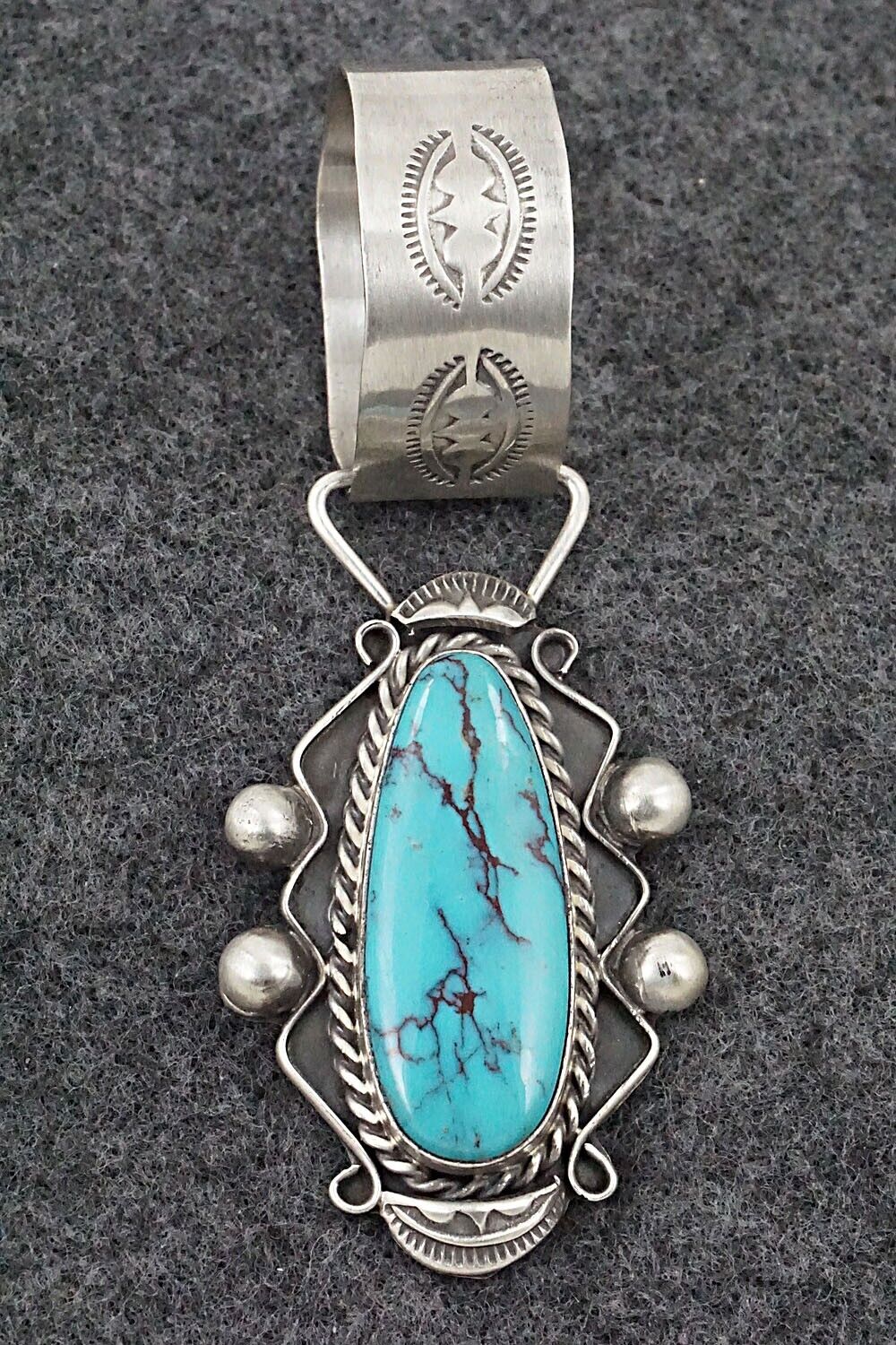 Turquoise and Sterling Silver Pendant - Wilson Dawes