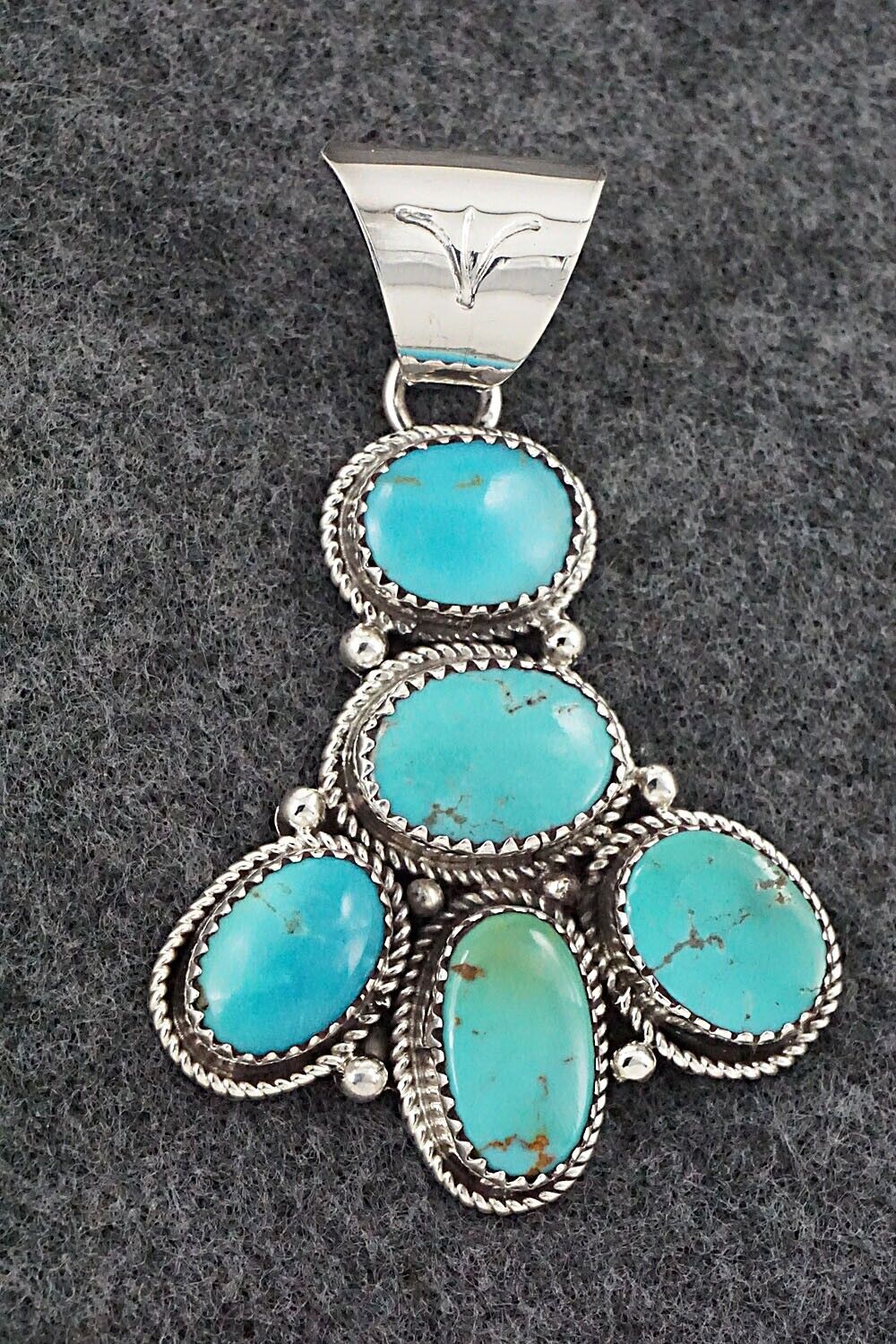 Turquoise & Sterling Silver Pendant - Ernest Hawthorne