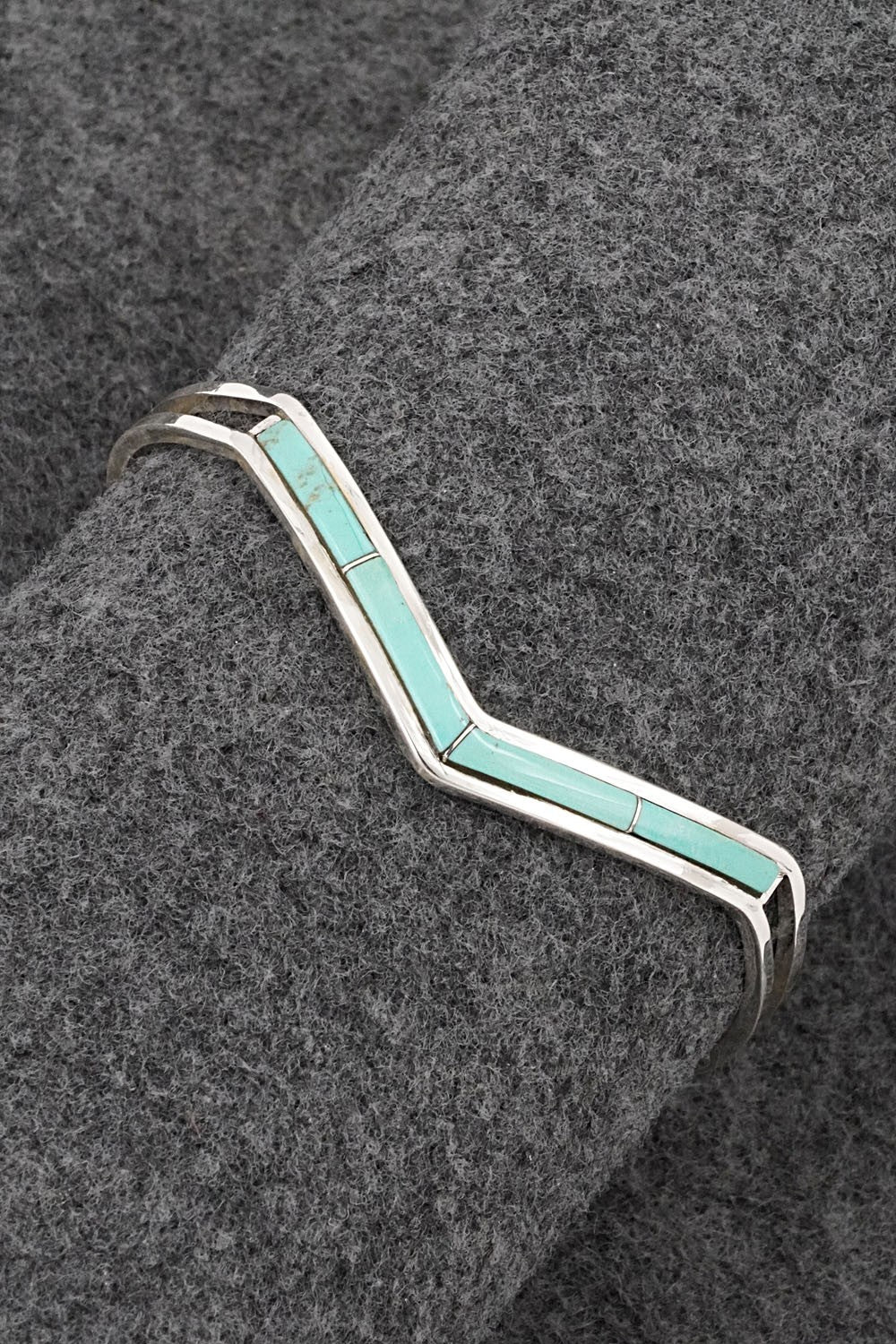 Turquoise & Sterling Silver Inlay Bracelet - Jamie Johnson