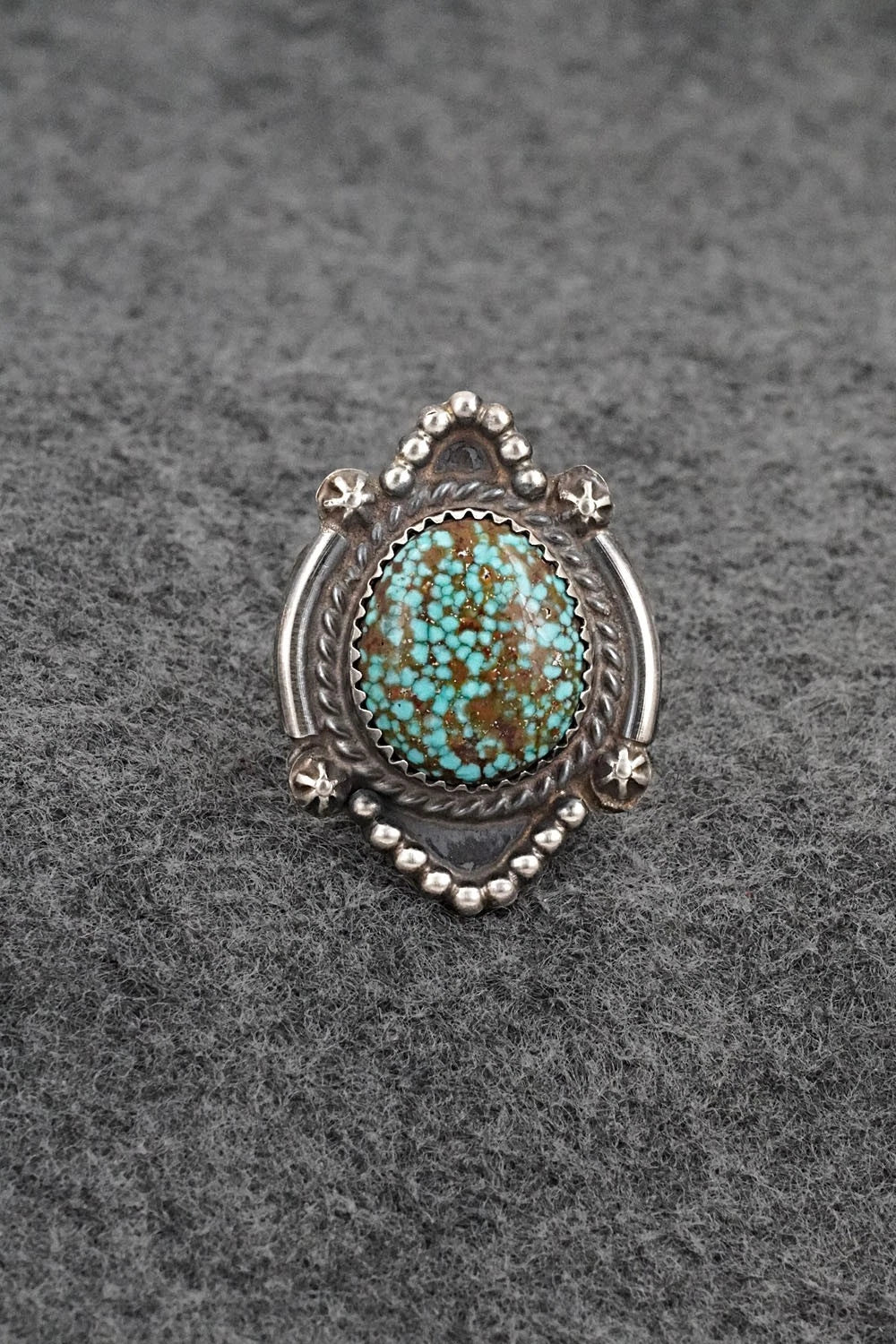 Turquoise & Sterling Silver Ring - Leslie Nez - Size 7