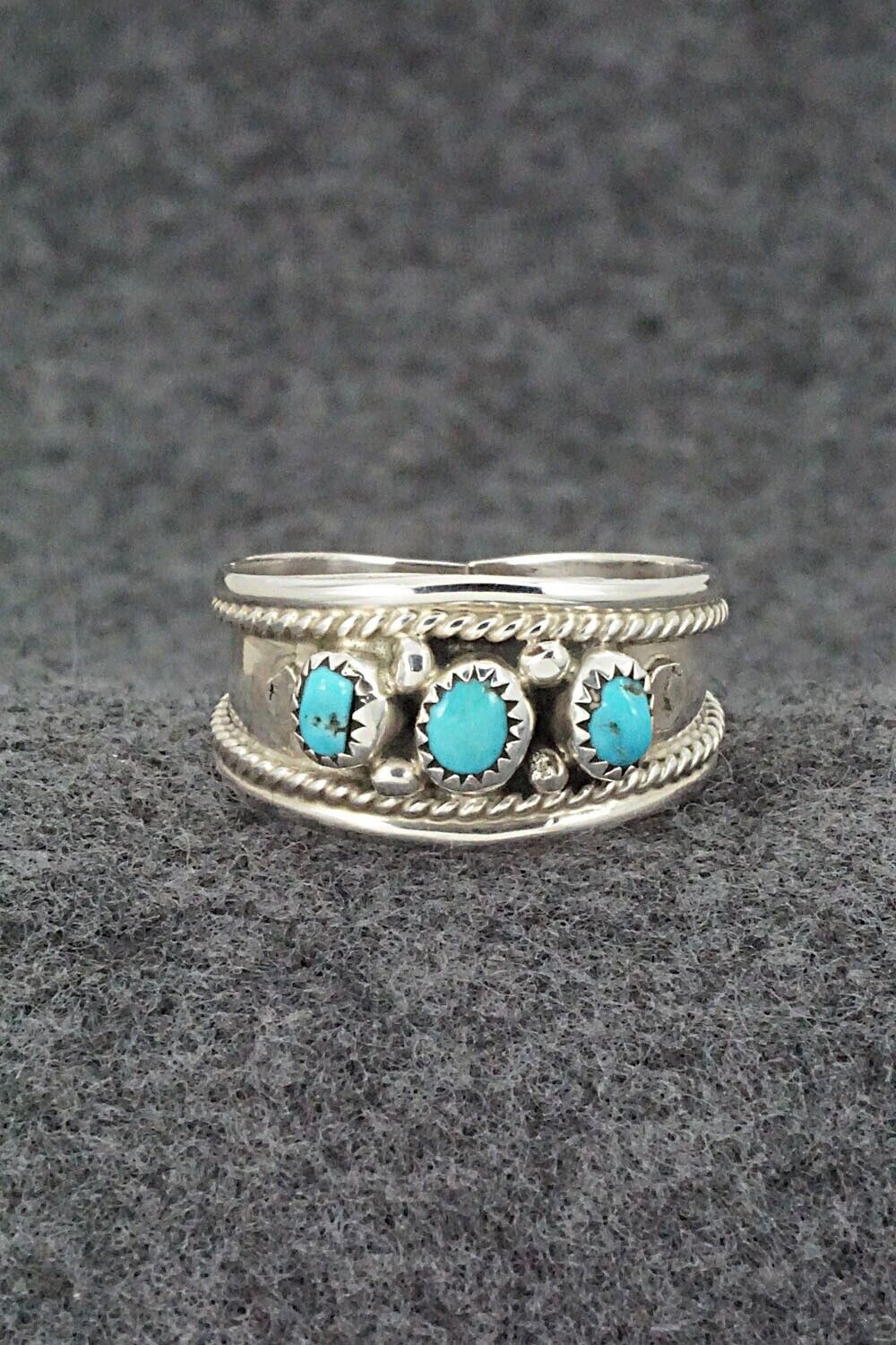 Turquoise & Sterling Silver Ring - Sondra Whitegoat - Size 11.5