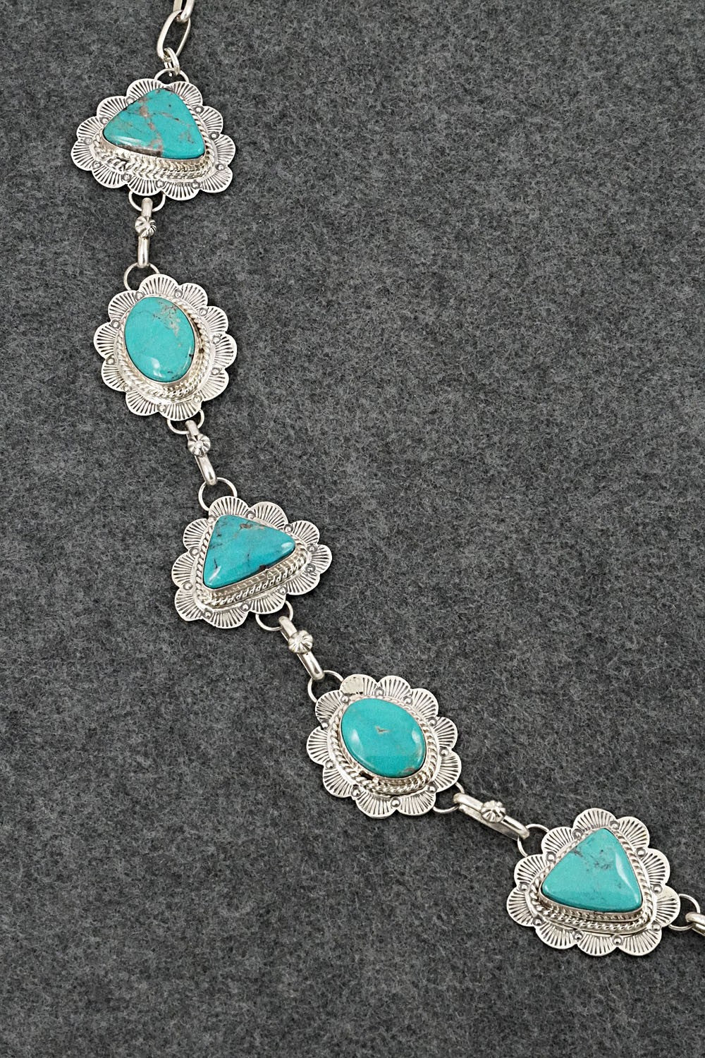 Turquoise & Sterling Silver Necklace - Vernon Johnson