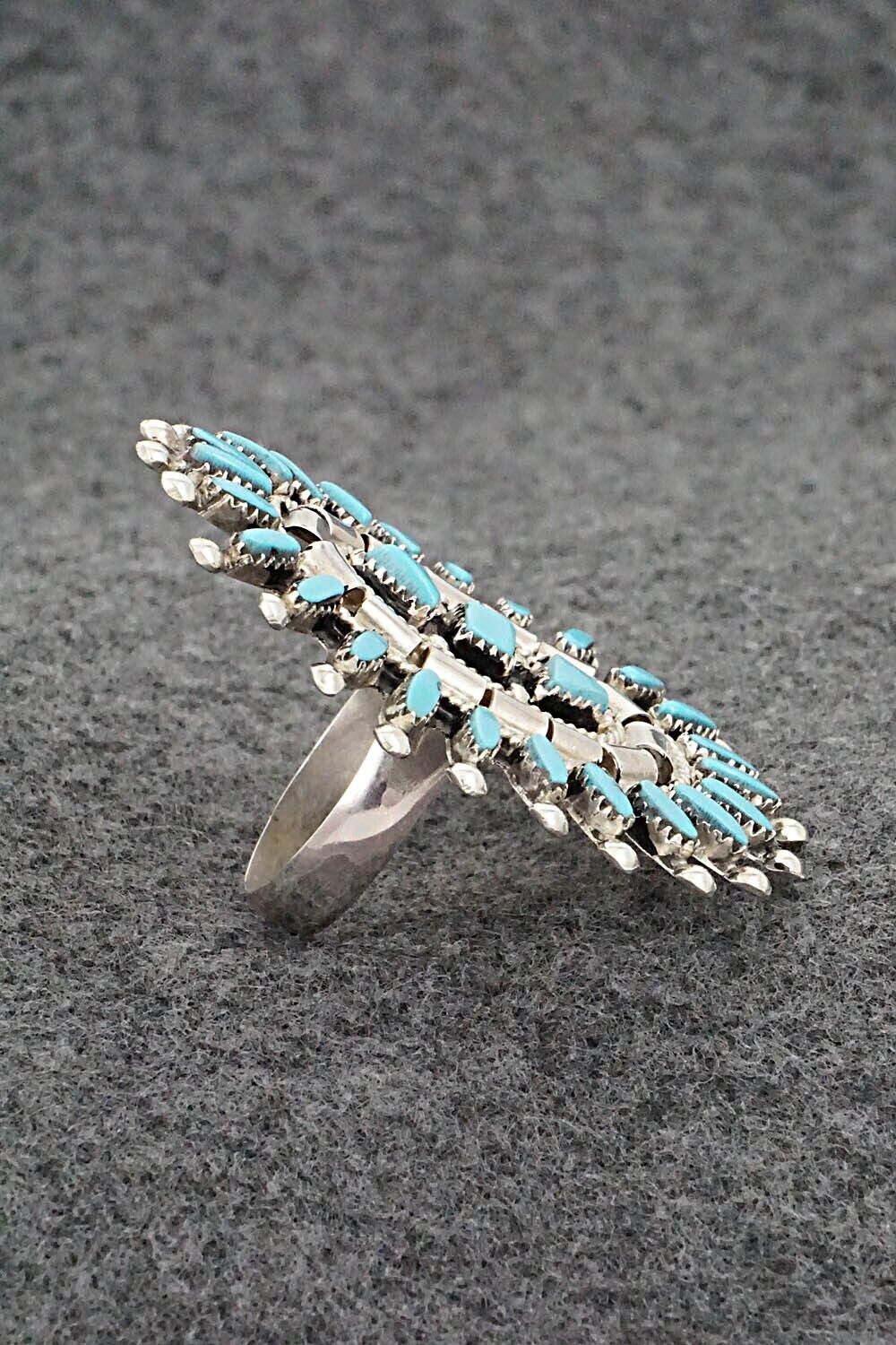 Turquoise & Sterling Silver Ring - Evonne Hustito - Size 7.5
