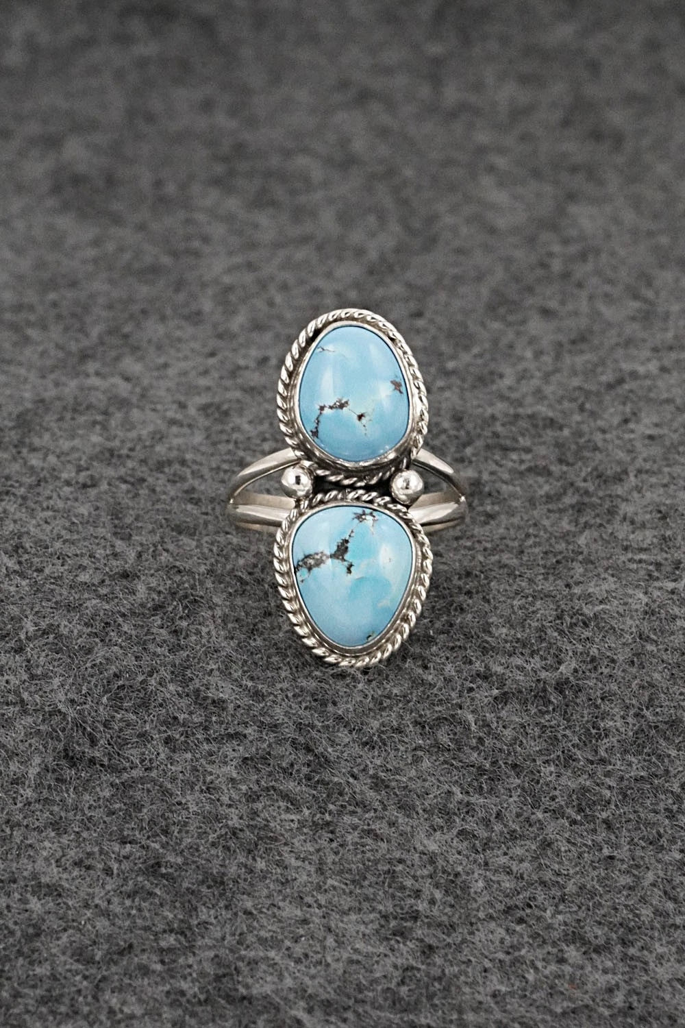 Turquoise & Sterling Silver Ring - Eugene Gruber - Size 8