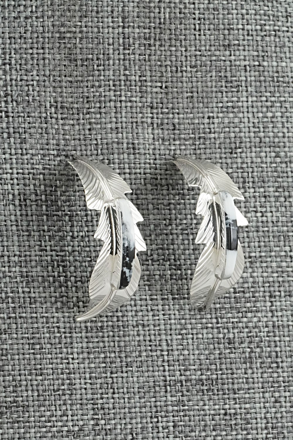 White Buffalo & Sterling Silver Earrings - Alan Barney