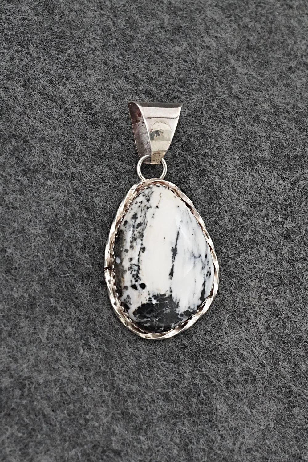 White Buffalo & Sterling Silver Pendant - Ernest Hawthorne