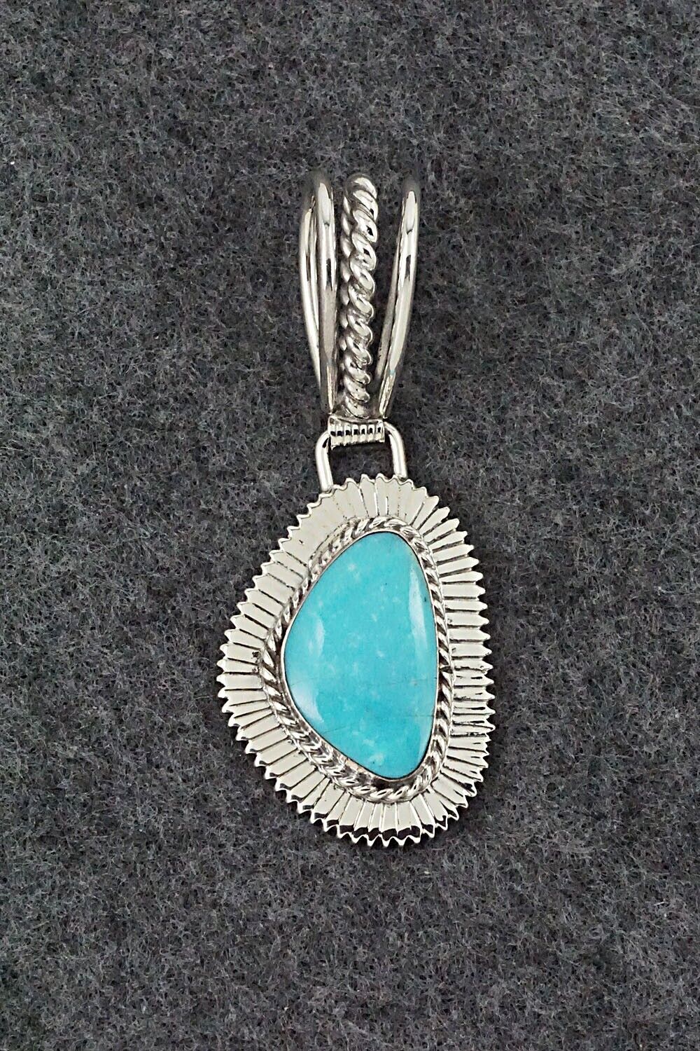 Turquoise & Sterling Silver Pendant - Sheena Jack