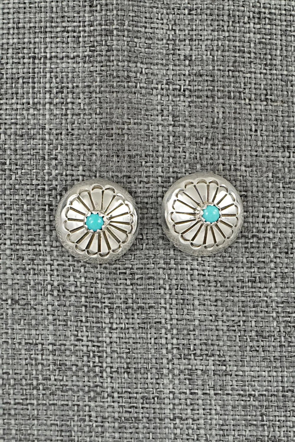 Turquoise & Sterling Silver Earrings - Marie Yazzie