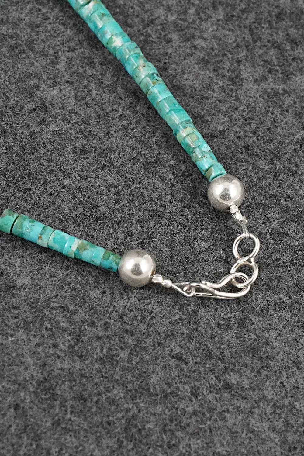 Turquoise & Sterling Silver Necklace 18" - Doreen Jake