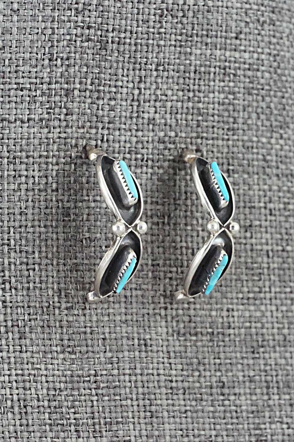 Turquoise & Sterling Silver Earrings - Fernando Othole