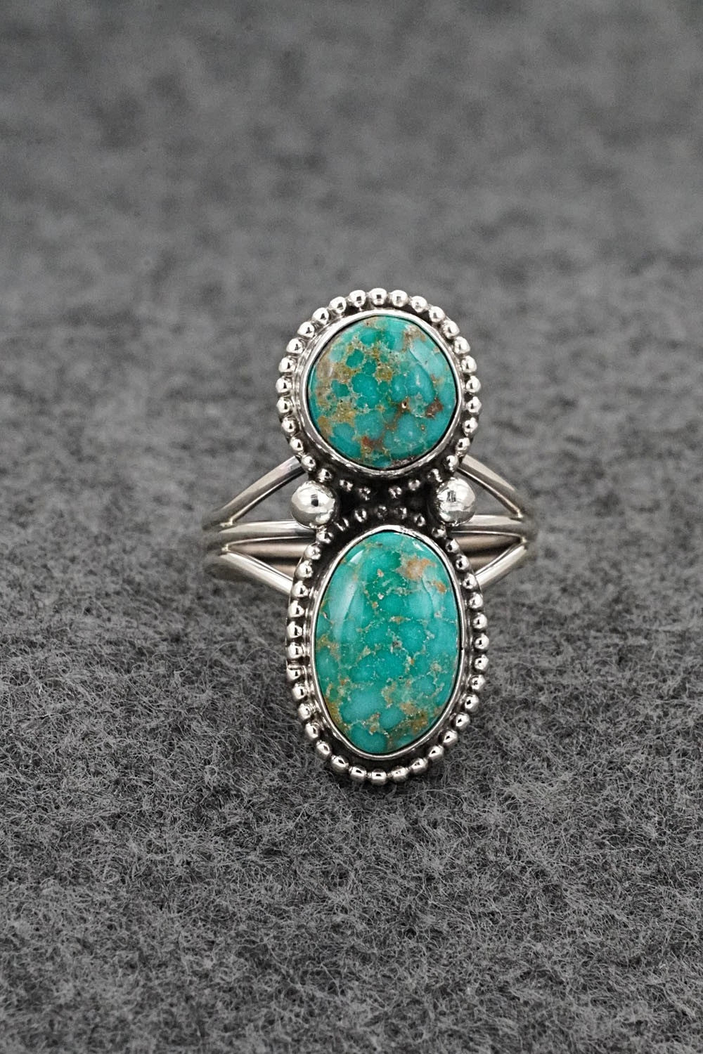 Turquoise & Sterling Silver Ring - Eugene Gruber - Size 7
