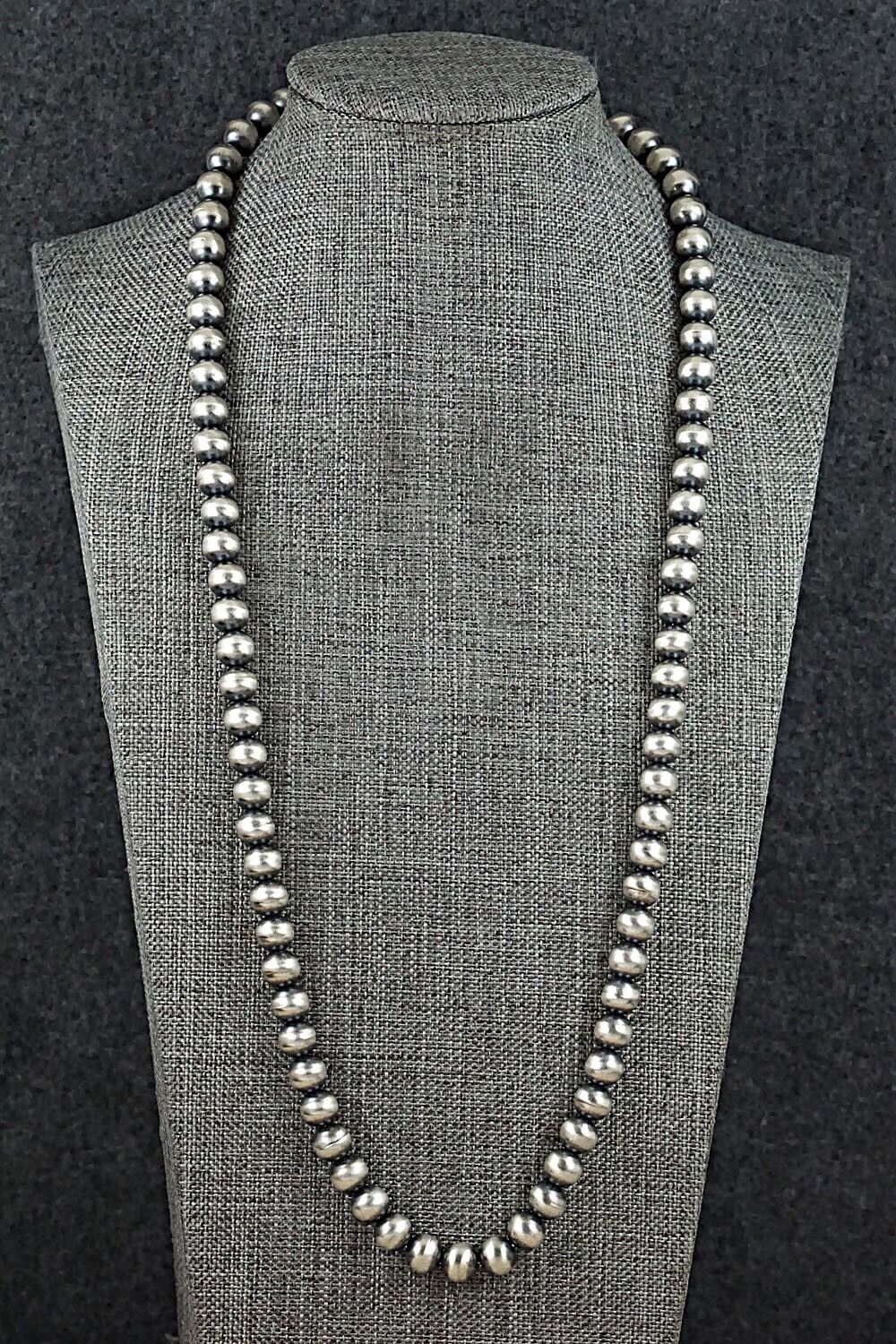 Sterling Silver Navajo Pearl Necklace 24" - Bryannen Halwood