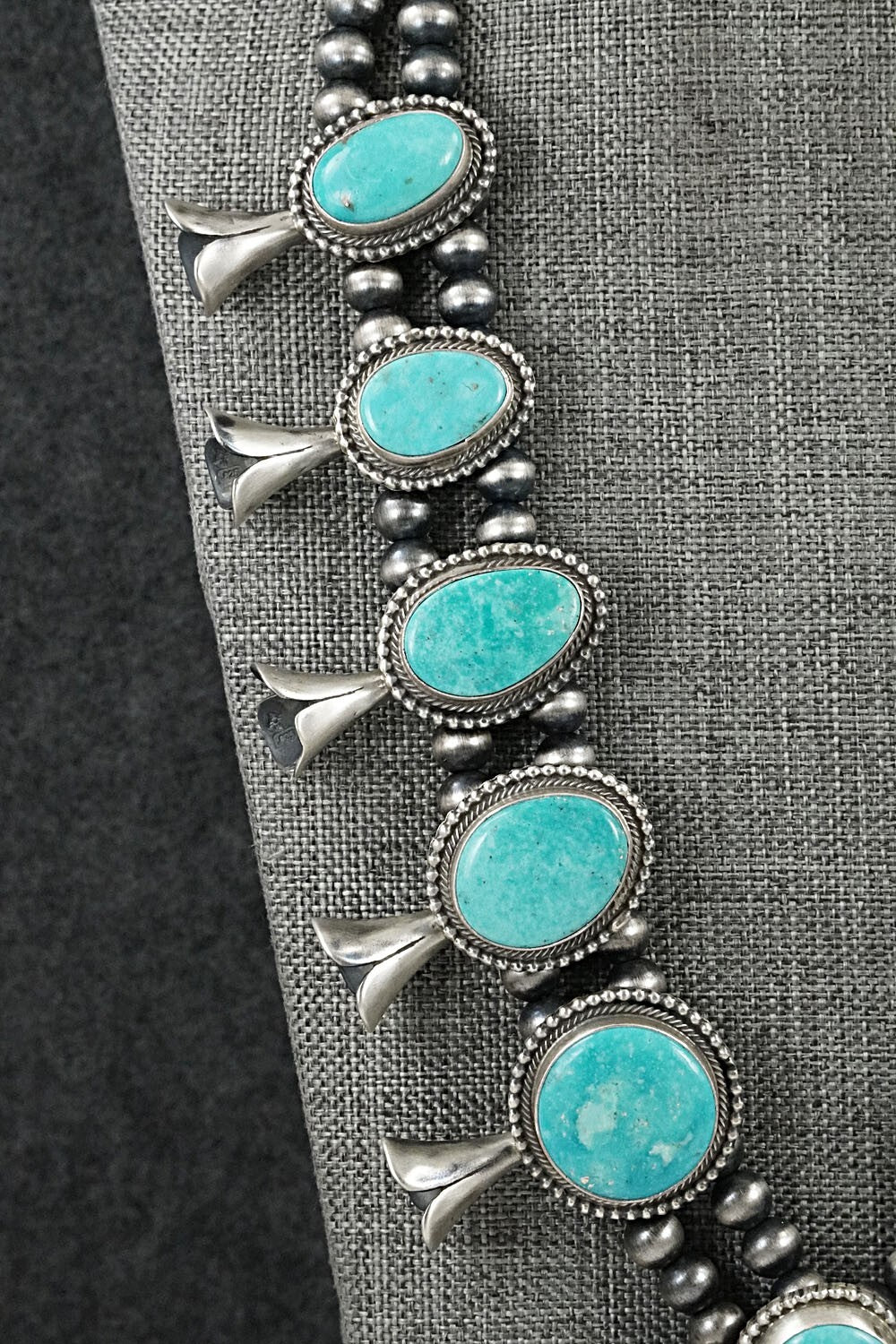Turquoise & Sterling Silver Squash Blossom Set - Kathleen Chavez