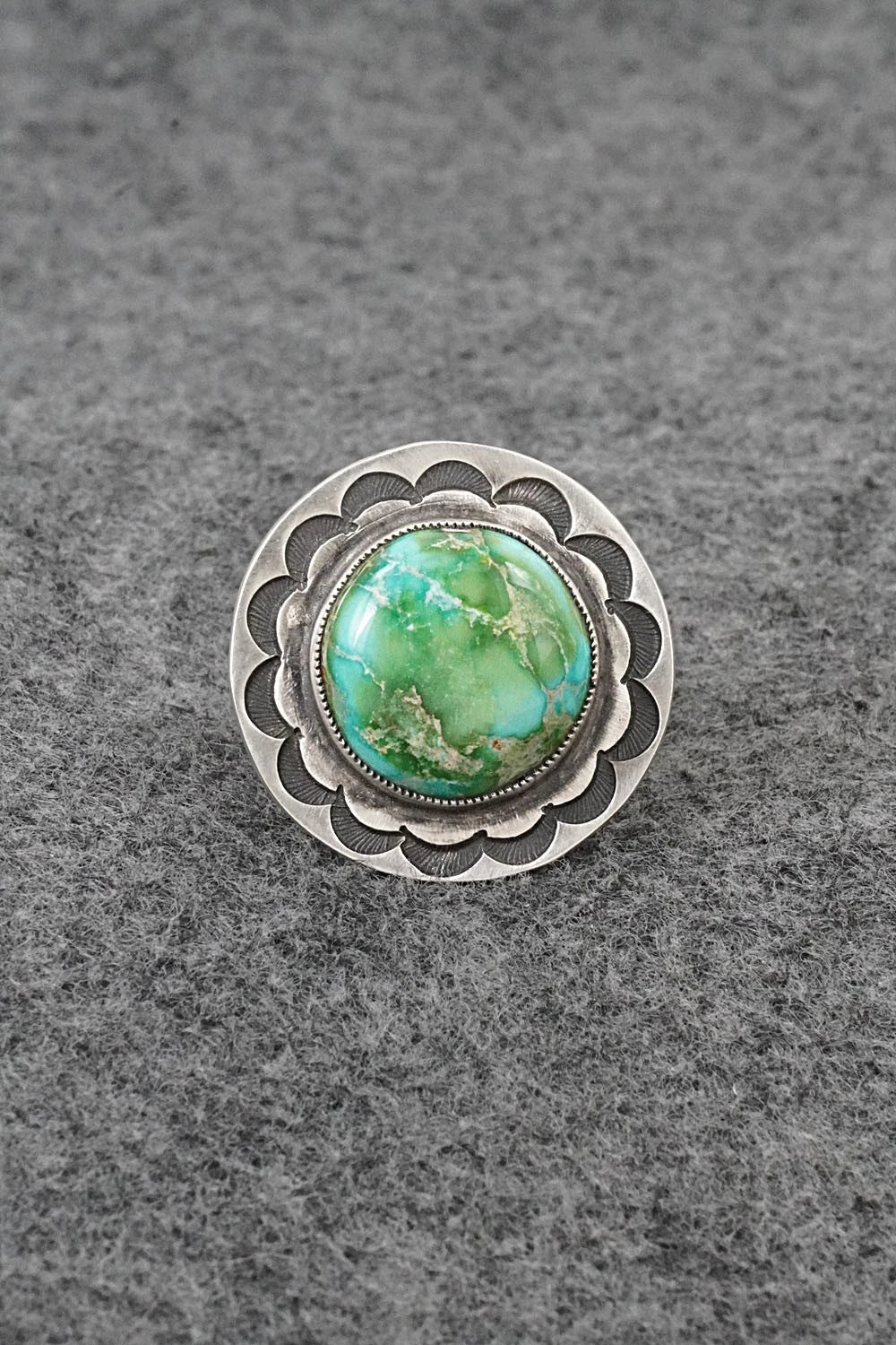 Turquoise & Sterling Silver Ring - Calvin Martinez - Size 9.75