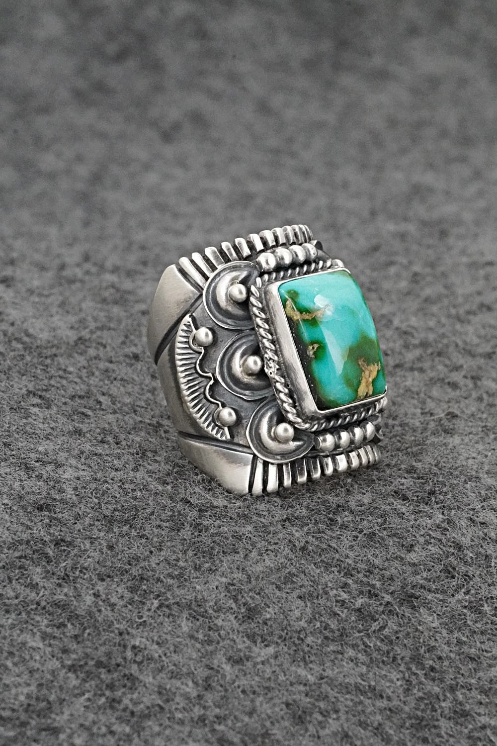 Turquoise & Sterling Silver Ring - Derrick Gordon - Size 7