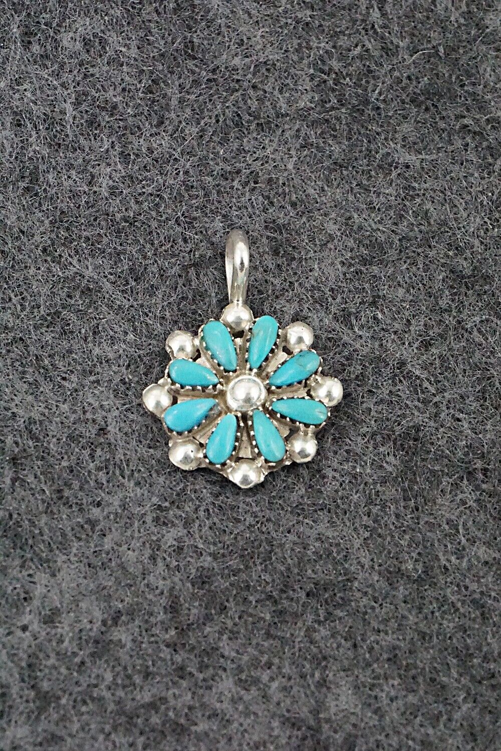 Turquoise & Sterling Silver Pendant - David Leekity