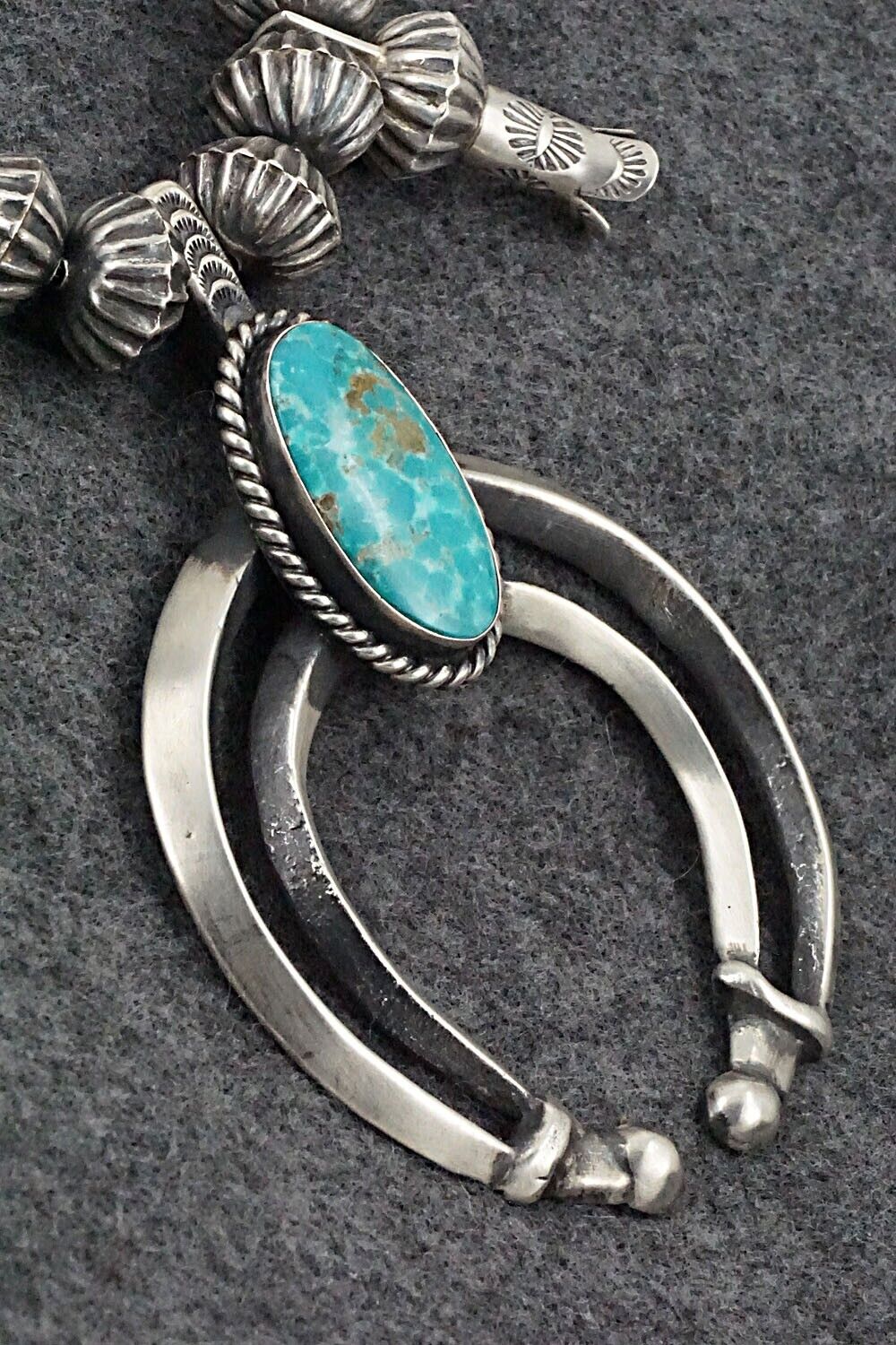 Turquoise & Sterling Silver Squash Blossom Set - Chris Hale