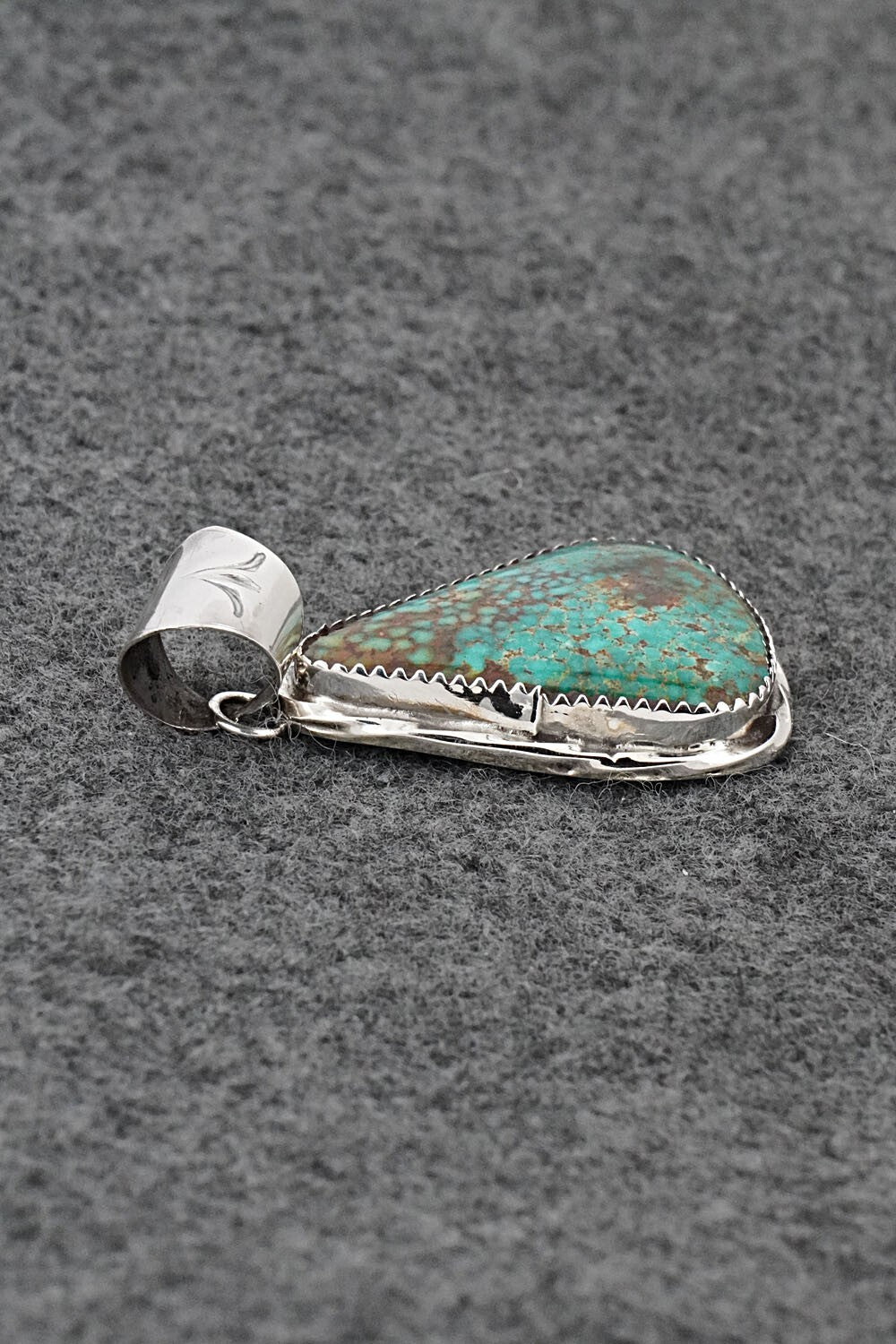 Turquoise & Sterling Silver Pendant - Ernest Hawthorne