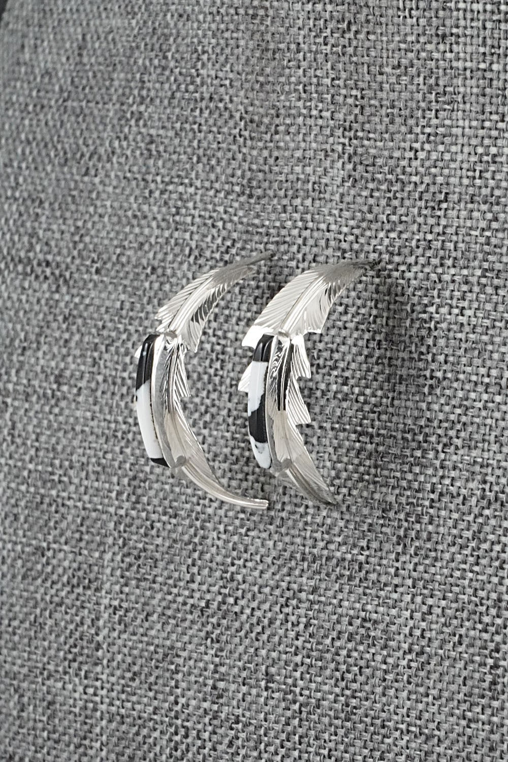 White Buffalo & Sterling Silver Earrings - Alan Barney