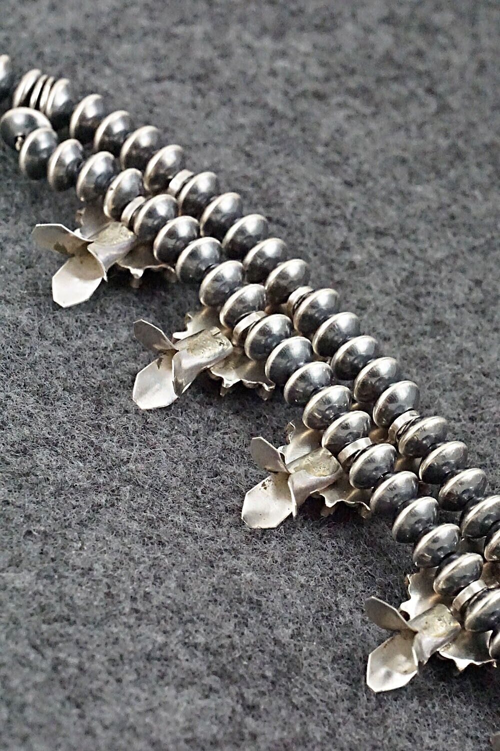 Turquoise & Sterling Silver Squash Blossom Set - Lorena Peina