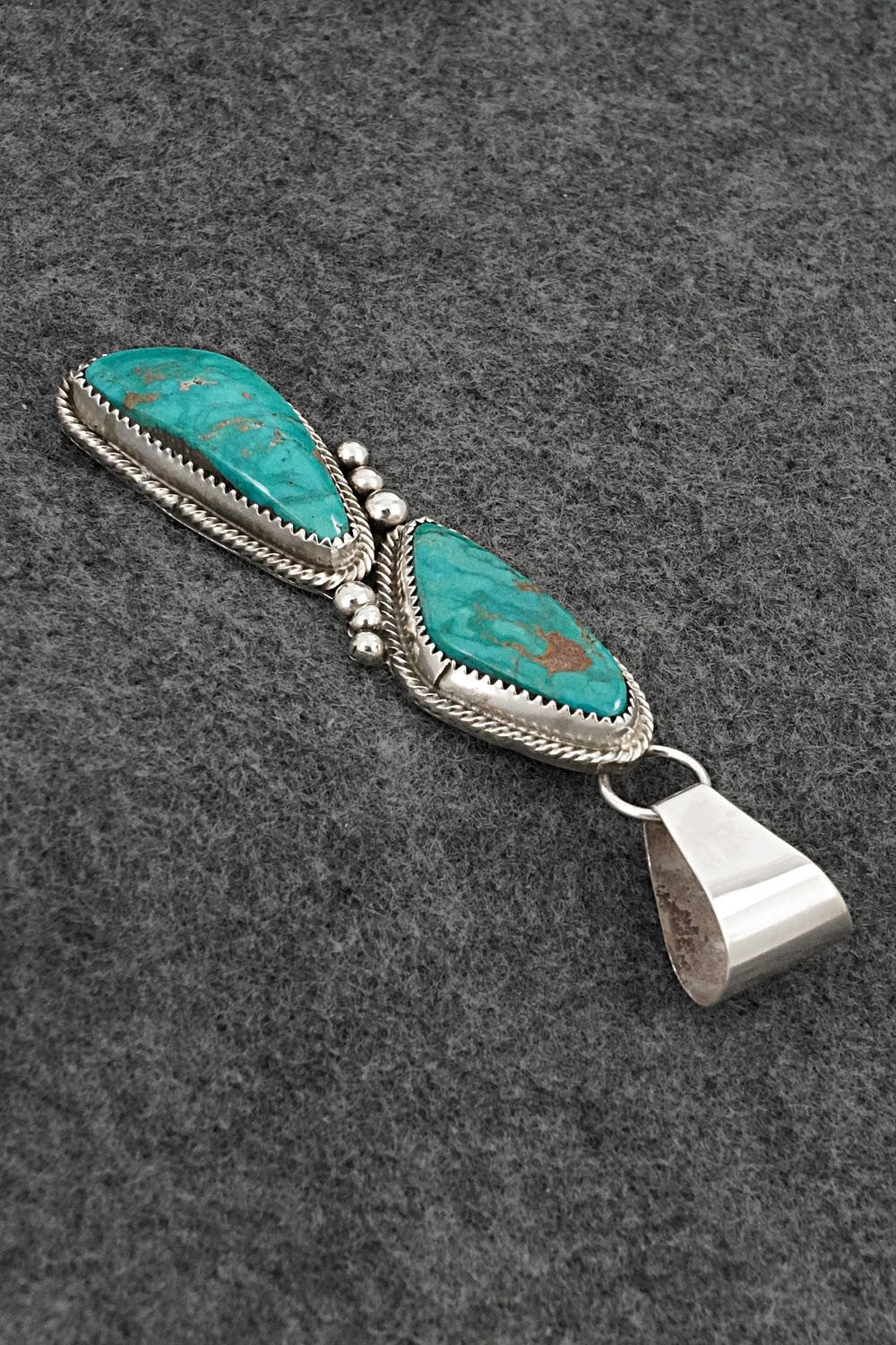 Turquoise & Sterling Silver Pendant - Eunise Wilson