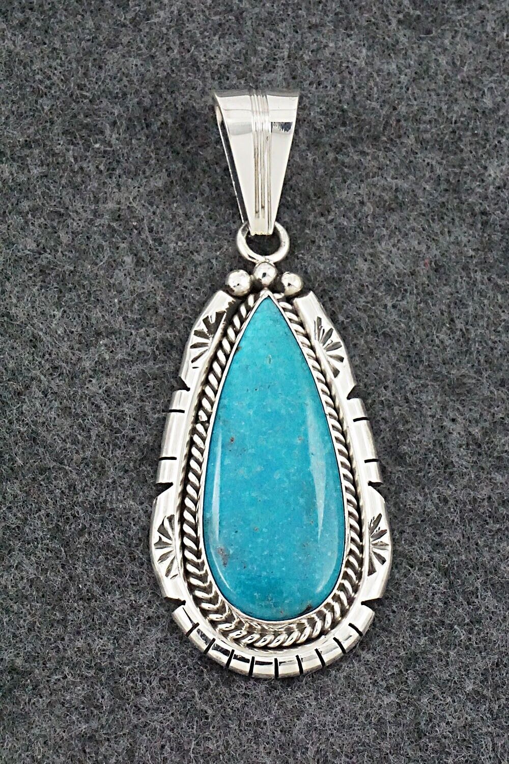 Turquoise & Sterling Silver Pendant - Samuel Yellowhair