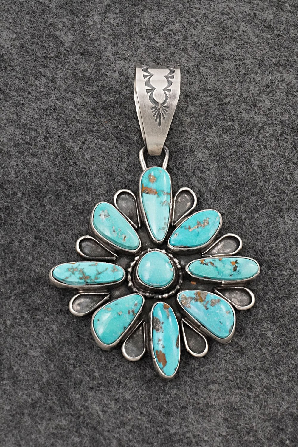 Turquoise & Sterling Silver Pendant - Travis Jim
