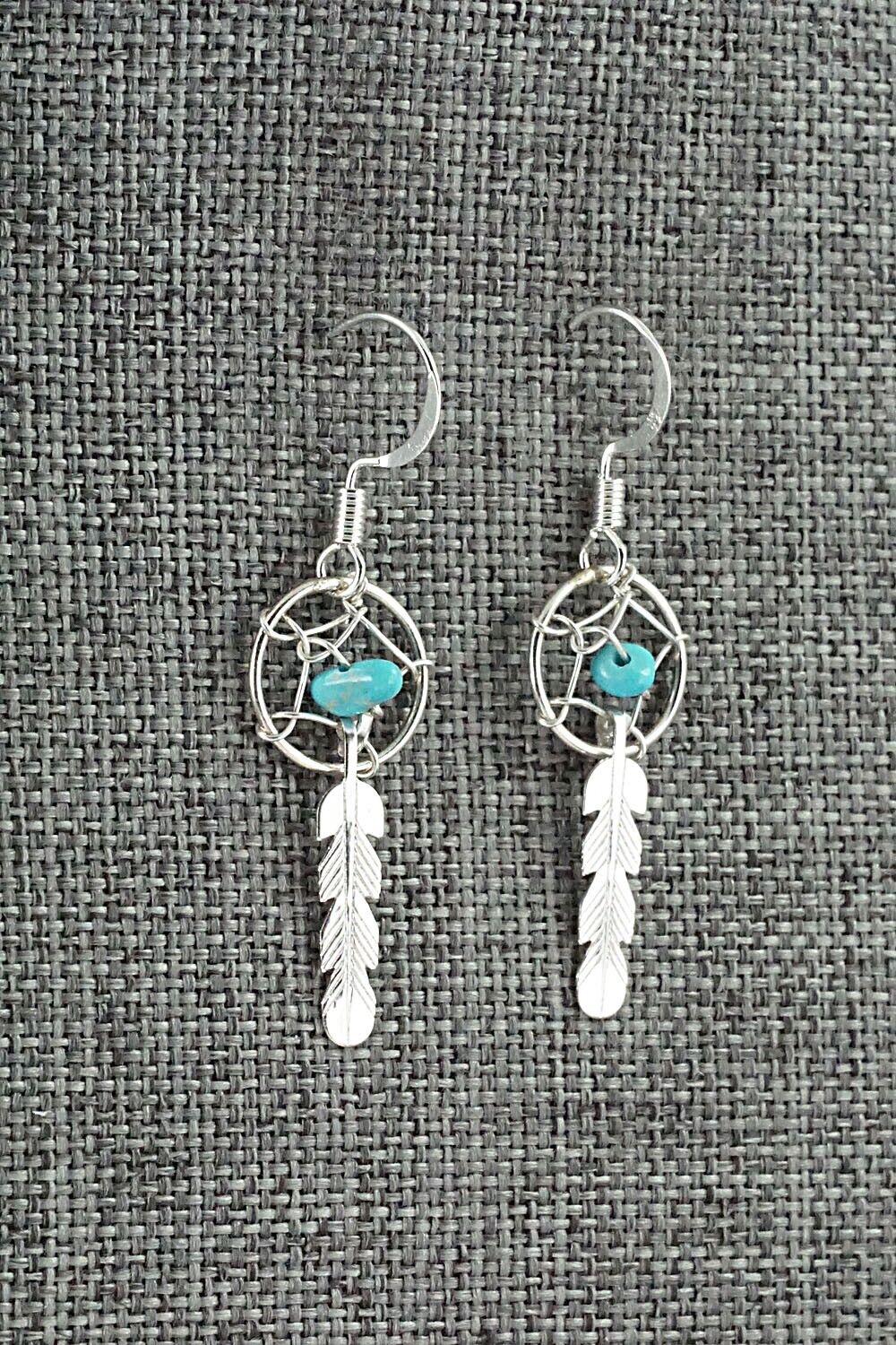 Turquoise & Sterling Silver Earrings - Helena Yazzie