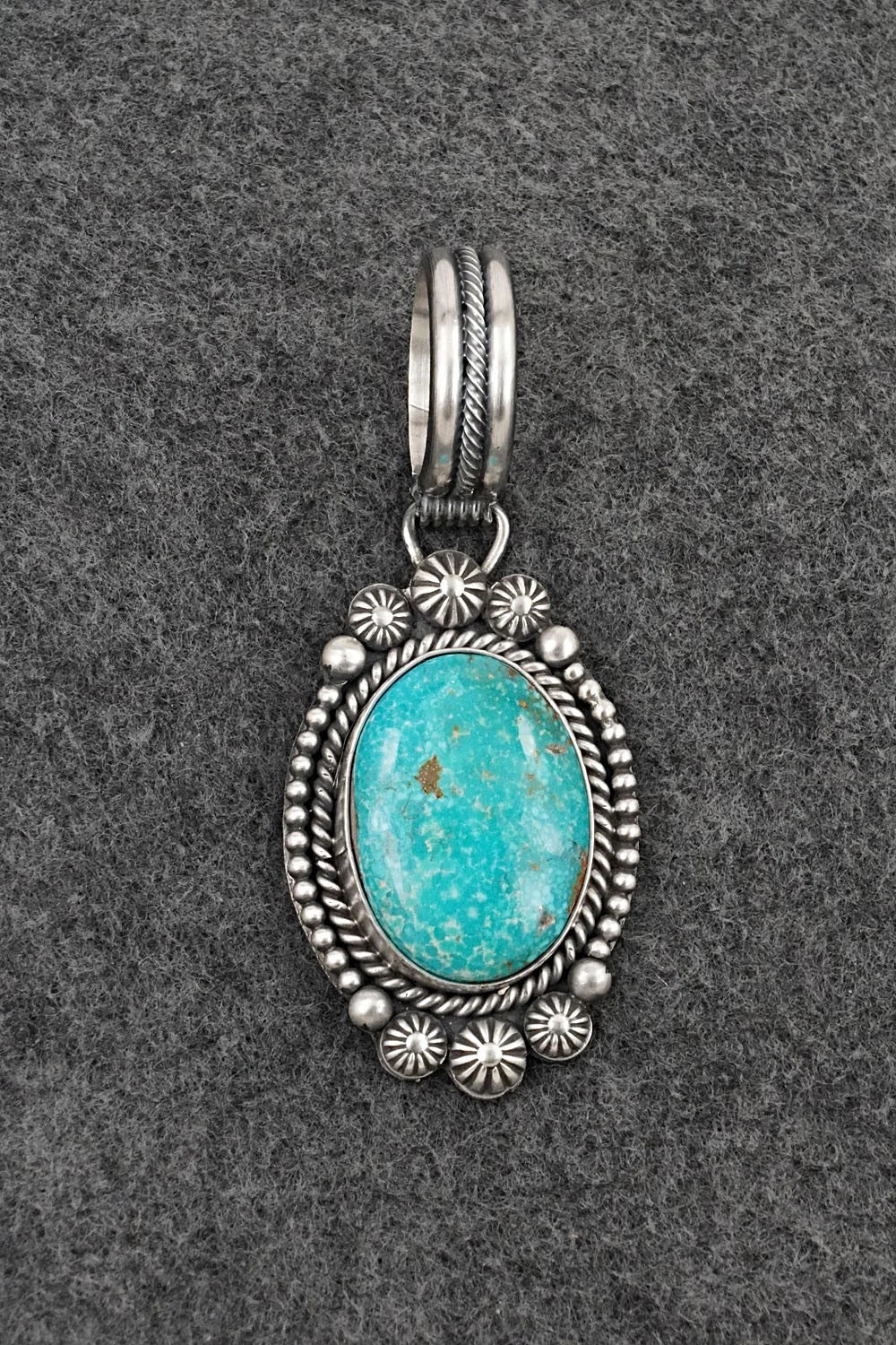 Turquoise & Sterling Silver Pendant - Michael Calladitto