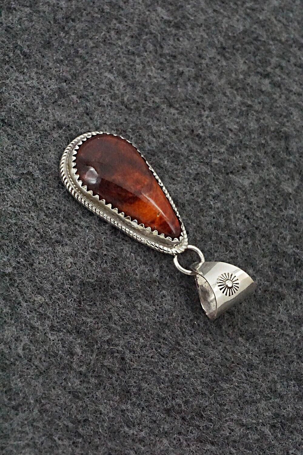 Spiny Oyster & Sterling Silver Pendant - Ernest Hawthorne
