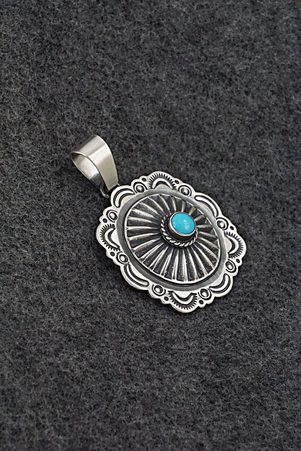 Turquoise and Sterling Silver Pendant - Derrick Gordon