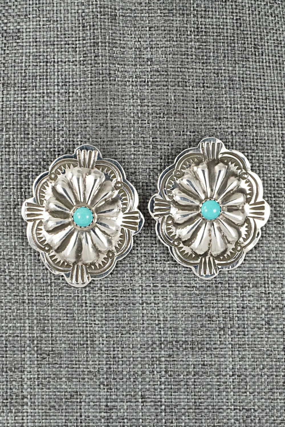 Turquoise & Sterling Silver Earrings - Charlotte Blackgoat