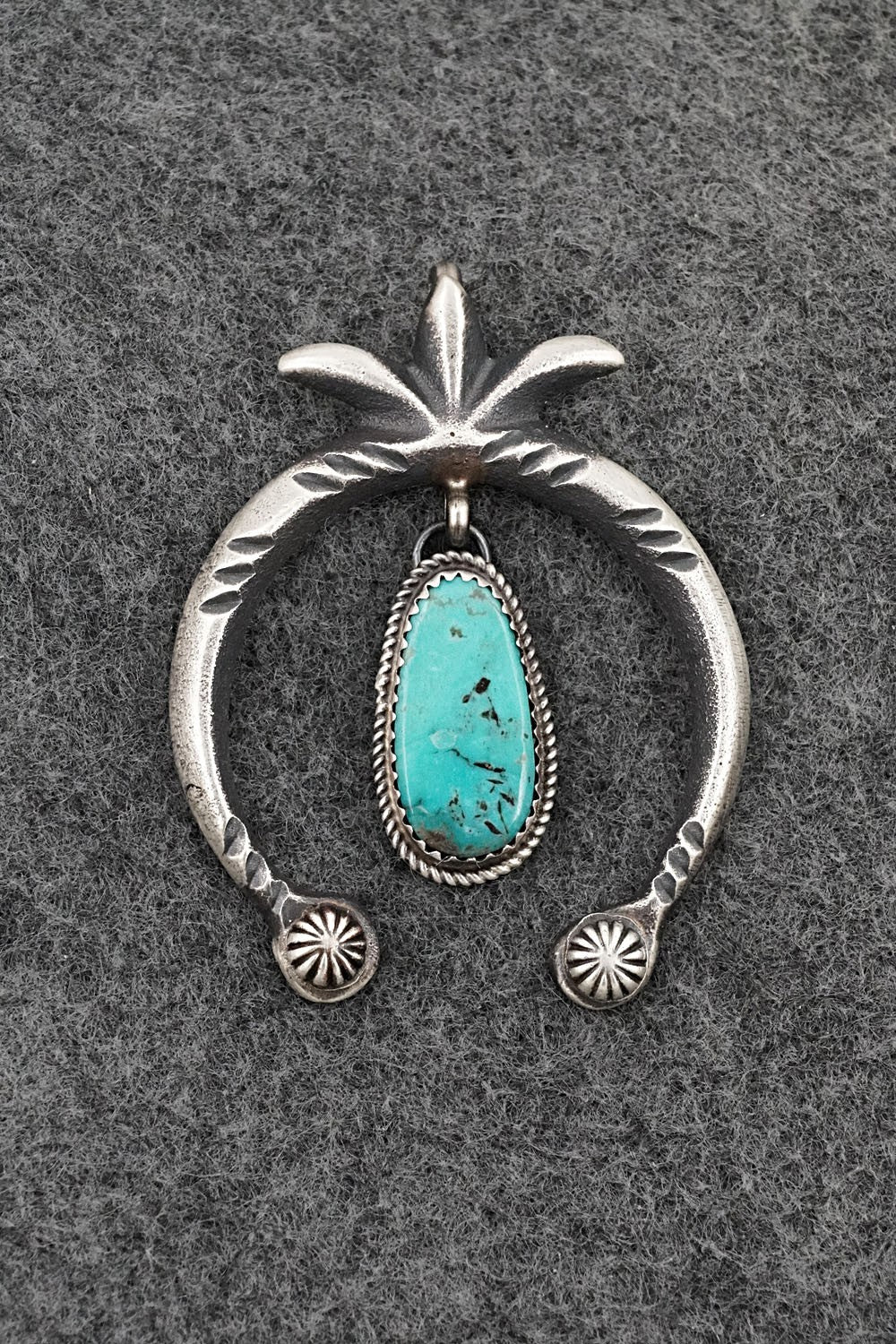 Turquoise & Sterling Silver Pendant - Martha Cayatiento