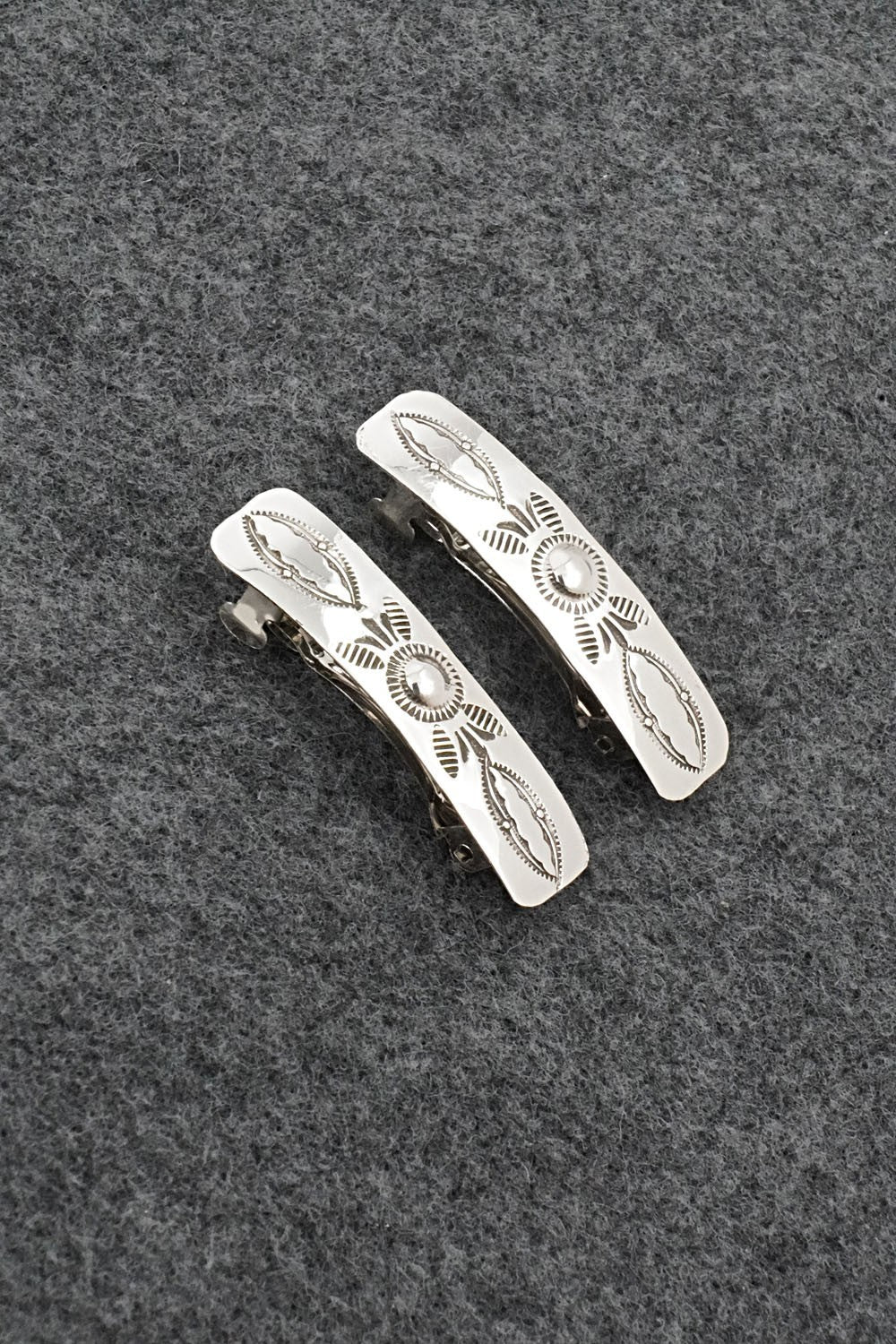 Sterling Silver Hair Barrettes - Bertha Begay