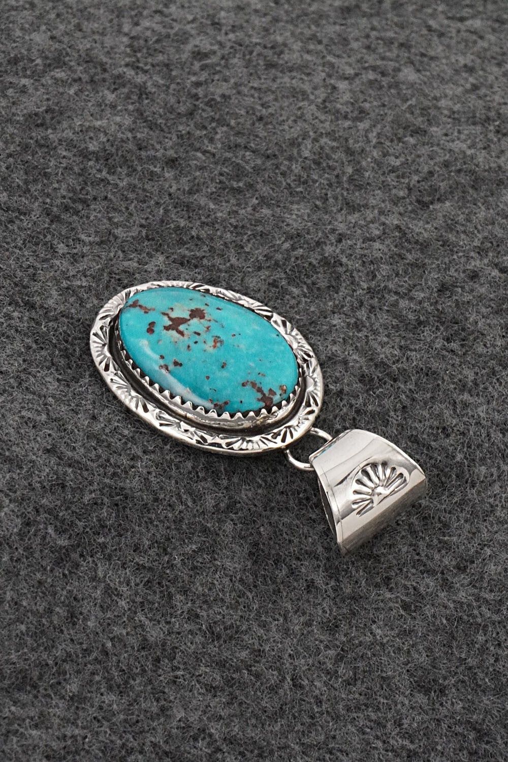 Turquoise & Sterling Silver Pendant - Ernest Hawthorne