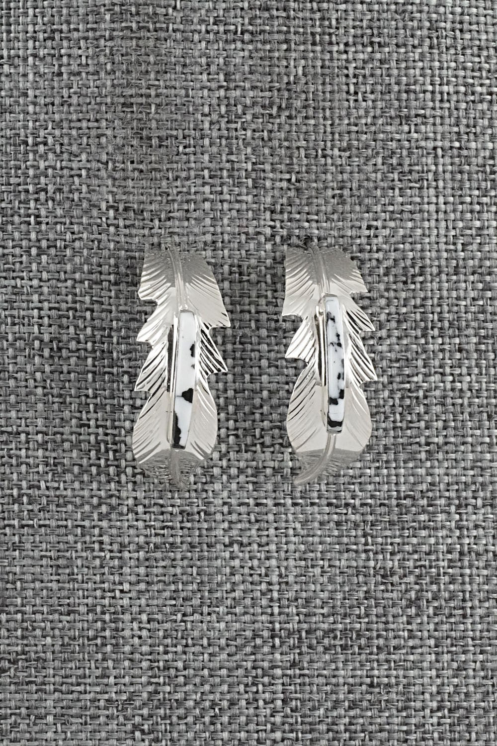 White Buffalo & Sterling Silver Earrings - Alan Barney