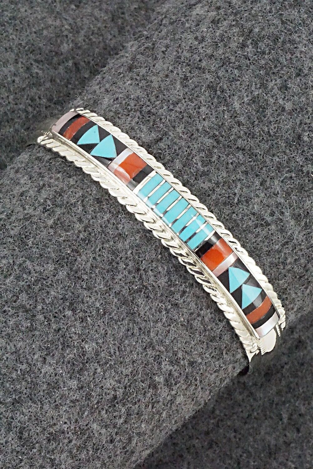 Multi Stone & Sterling Silver Inlay Bracelet - Rebecca Sheyka
