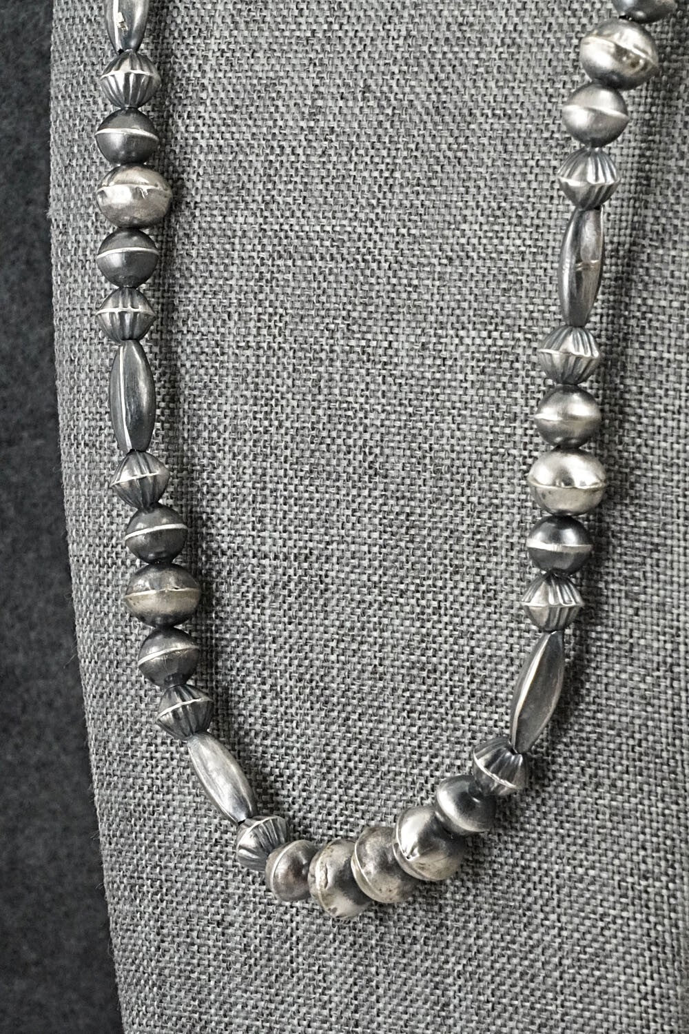 Sterling Silver Navajo Pearl Necklace 28" - Vintage