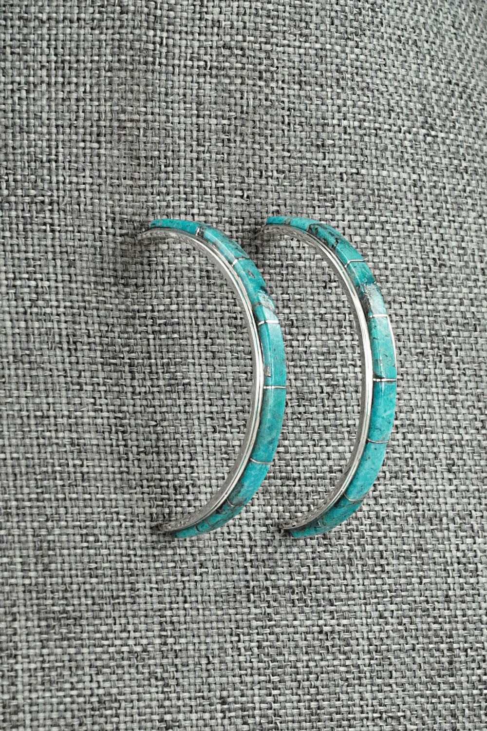 Turquoise & Sterling Silver Earrings - Gloria Waatsa