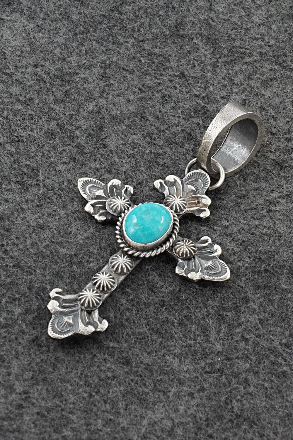 Turquoise & Sterling Silver Pendant - Kevin Billah