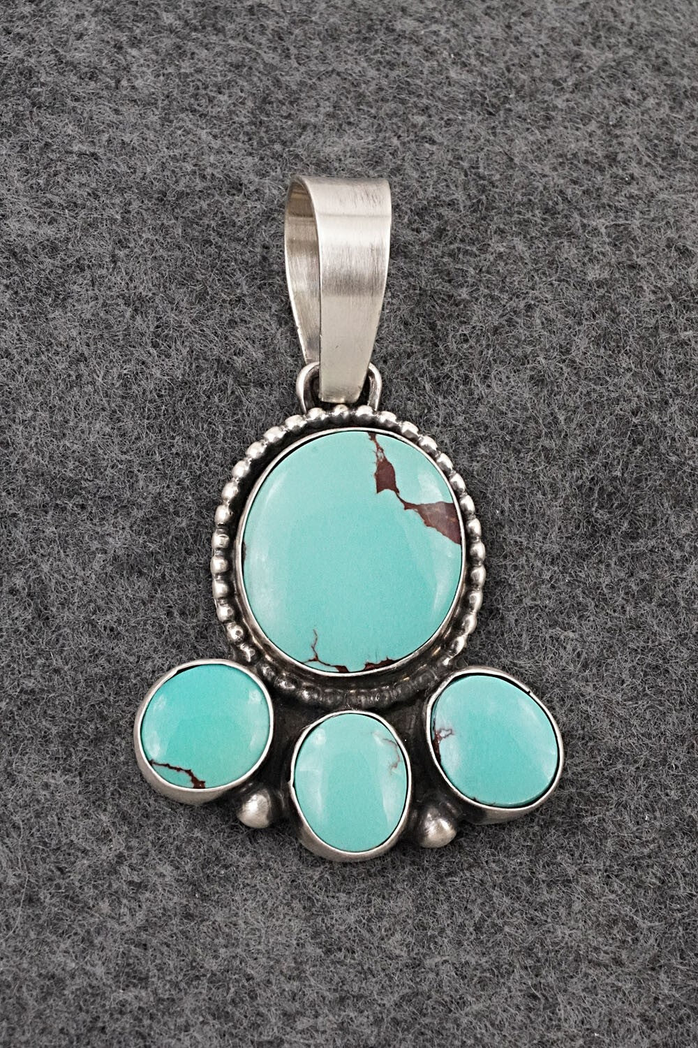 Turquoise & Sterling Silver Pendant and Earrings Set - Bobby Johnson
