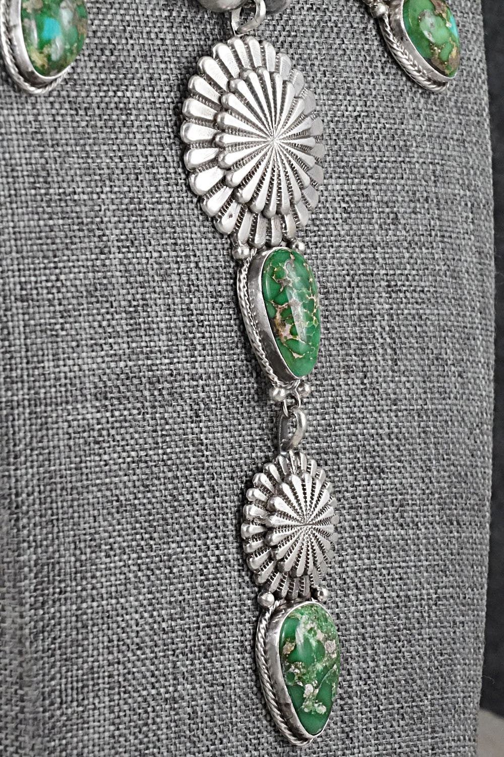 Turquoise & Sterling Silver Navajo Pearl Necklace - Adrienne Gordon