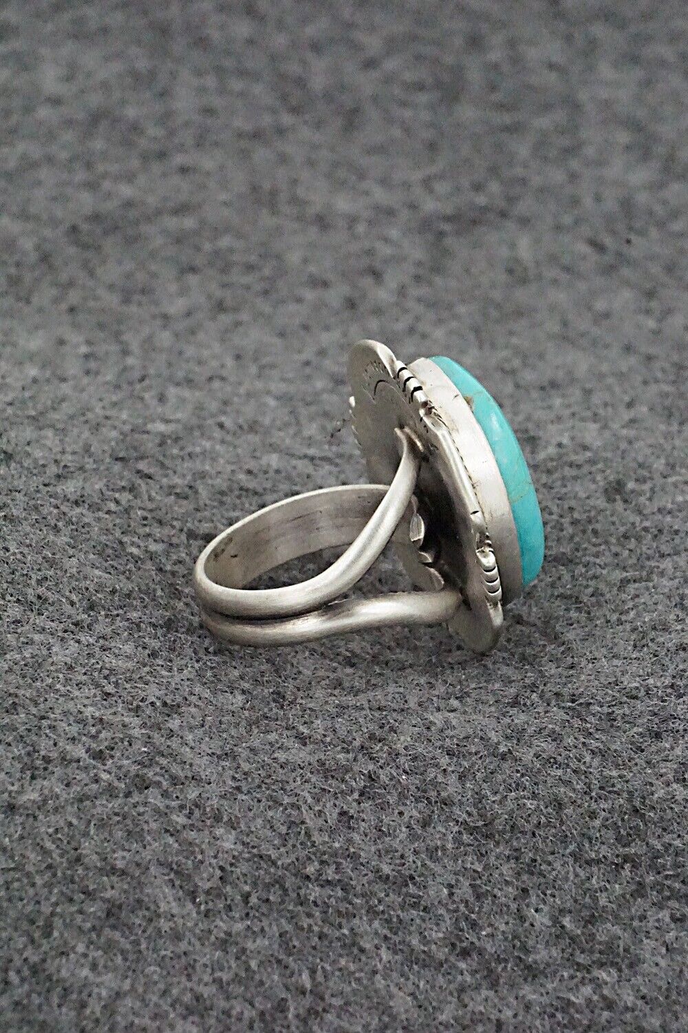 Turquoise & Sterling Silver Ring - Jameson Garcia - Size 8 Adj.