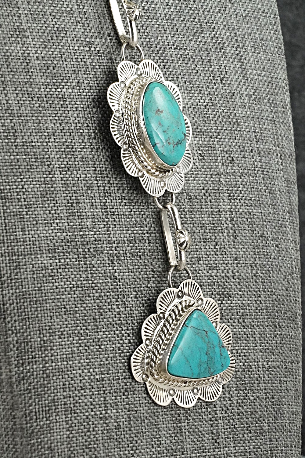 Turquoise & Sterling Silver Necklace - Vernon Johnson