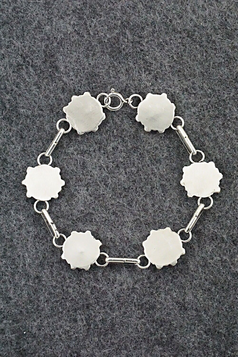 Turquoise & Sterling Silver Link Bracelet - David Leekity