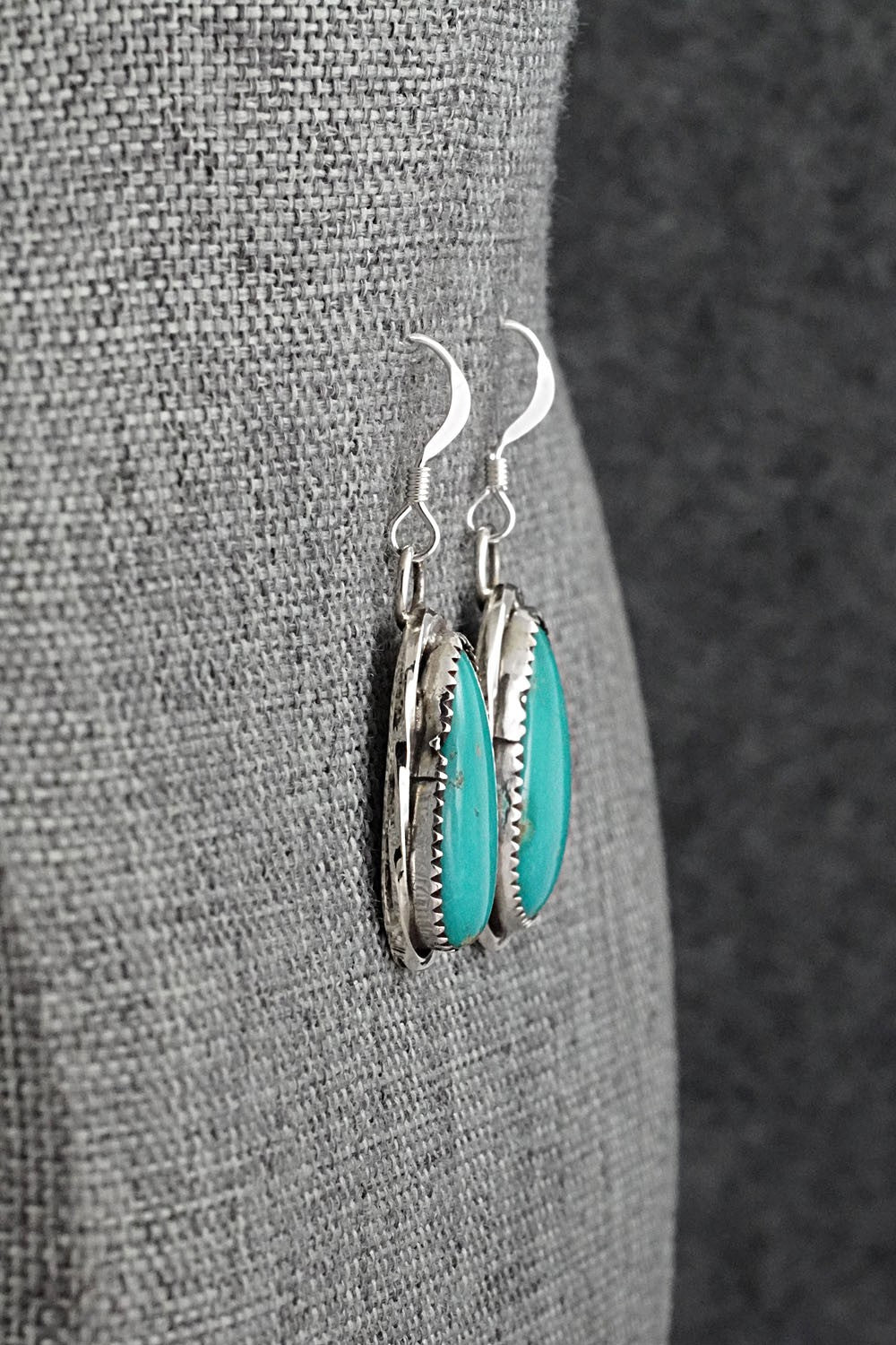 Turquoise & Sterling Silver Earrings - Ernest Hawthorne